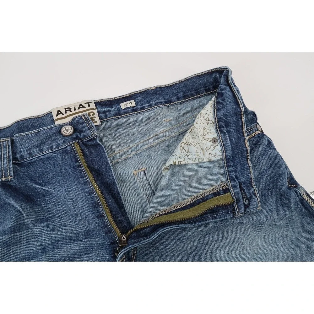 Ariat M5 Ridgeline Jeans Mens 40x32 Gambler Straight Leg Medium Wash - Picture 9 of 16
